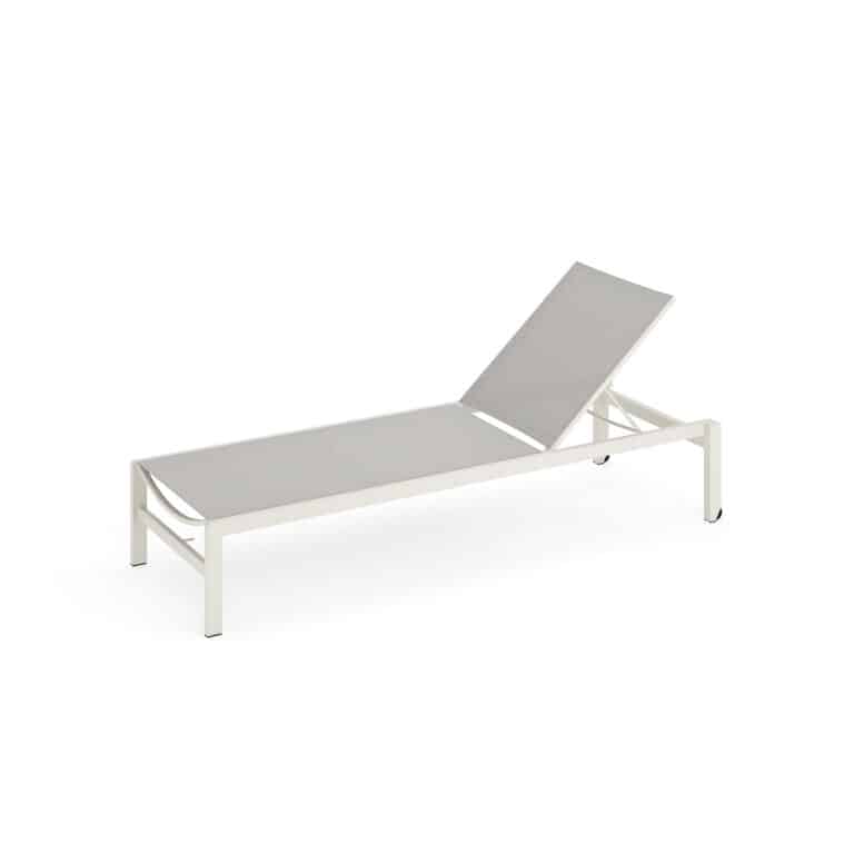 Sylt sun lounger stackable alu dune, texteline stone STD large